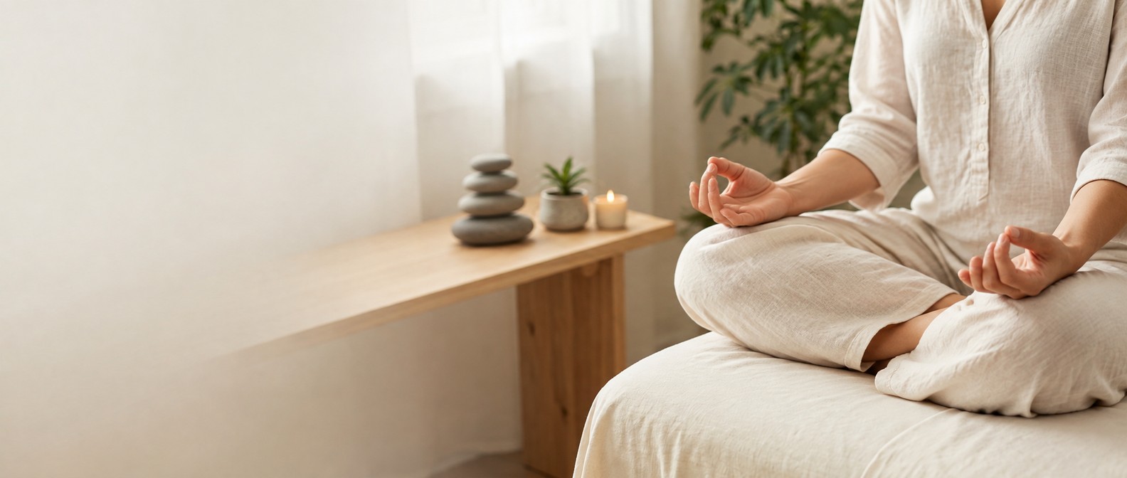Acupuncture treatment in a calm, sunlit holistic therapy studio